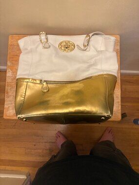 Emma Fox White and Gold Tote Bag